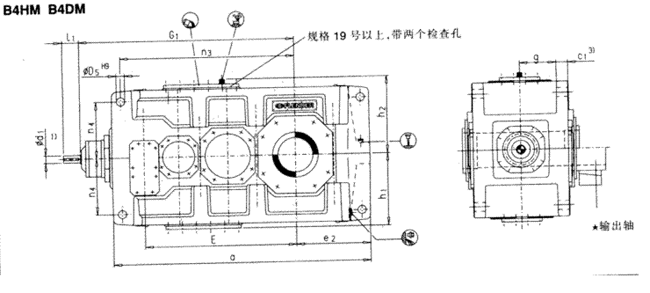 直交軸齒輪箱四級傳動臥式安裝(B4.H,B4.M)